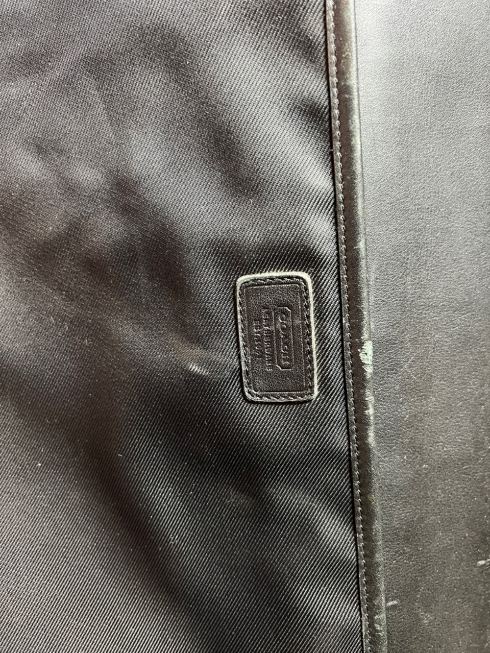 Coach Black Leather & Nylon Briefcase/Laptop bag 5113 with Silver Hardware - Picture 7 of 13